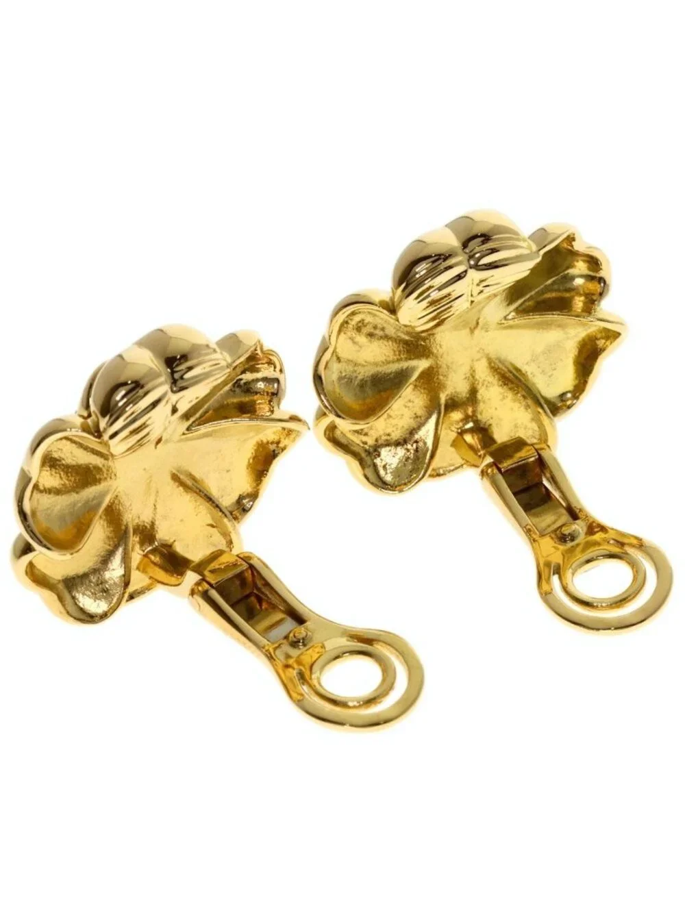 Chanel Camellia Diamond Earrings 18K Yellow Gold